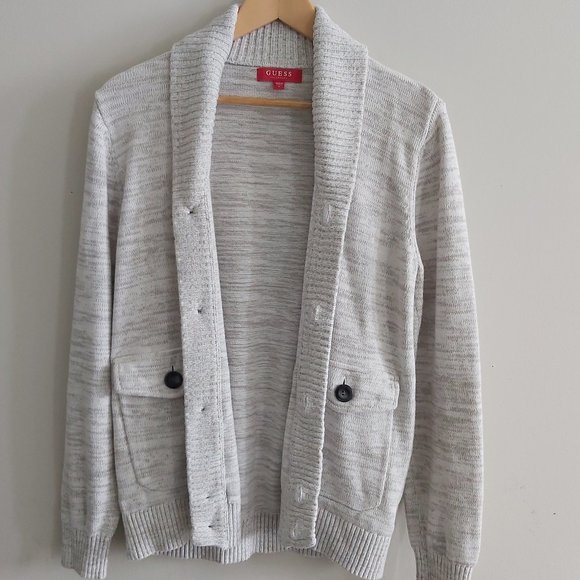 GUESS Shawl-Collared Button Front Cardigan Sweater - Picture 2 of 12